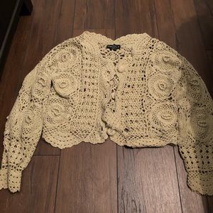 Beige/Tan crochet sweater